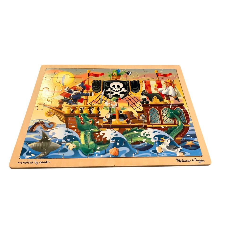 Melissa & Doug Pirate Adventure Wooden Jigsaw Puzzle Toddler 48 Piece